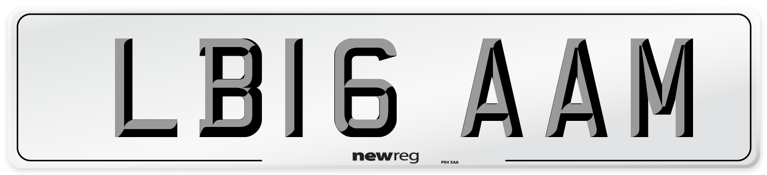 LB16 AAM Number Plate from New Reg